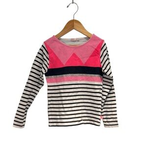 BILLIEBLUSH Pink and Black Striped Long Sleeve Tee - size 8